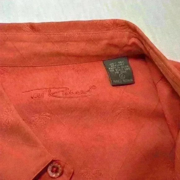 Tori Richard 100% Soft Smooth Silk Short Sleeve Shirt w/ Palm Trees Mens Size XL - Picture 5 of 9